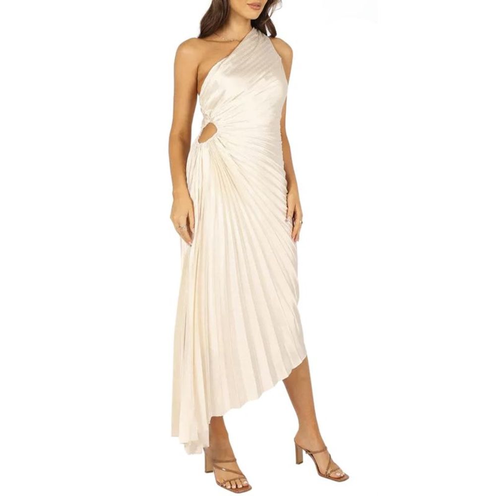 Petal & Pup Cream One-Shoulder Dress